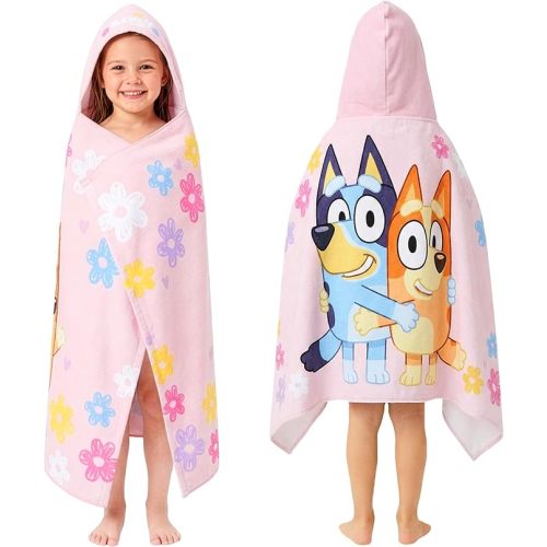 Bluey Bath Towel with Hood (Pink Bluey)