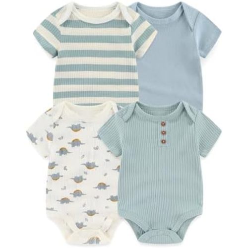 4-Pack Short Sleeve Baby Boy Girl Rompers Cartoon New born Unisex 0-12M Infant Clothes