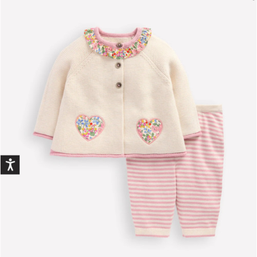Pretty Knitted Play Set-Ecru Marl Hearts | Boden USA