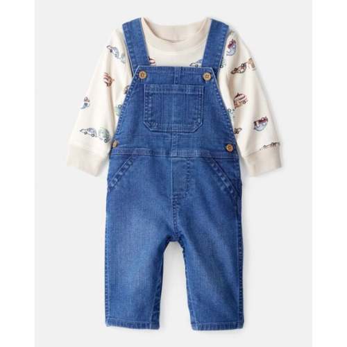 Baby Boy 2-Piece Car Overall Set - Cream | Carter's