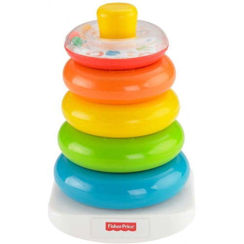 Fisher-Price Rock-A-Stack Stacker Toy with Colorful Rings and Wobbly Base
