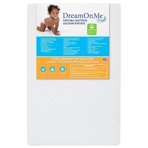 Dream On Me Portable Crib And Toddler Mattress - 24-t - White