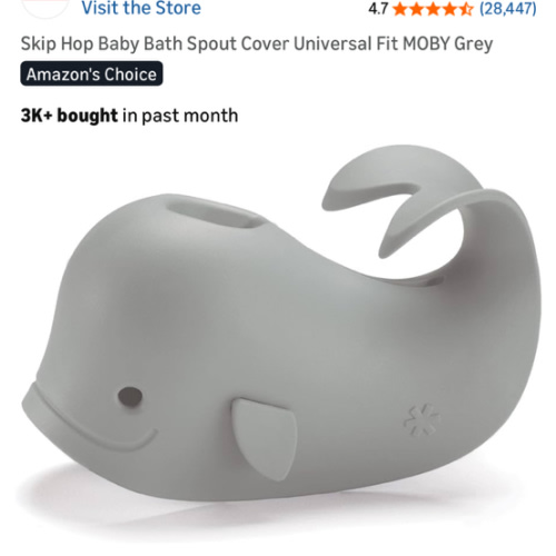 Skip Hop Baby Bath Spout Cover Universal Fit MOBY Grey