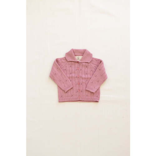 knit pointelle cardigan - ballet – New Grain Goods