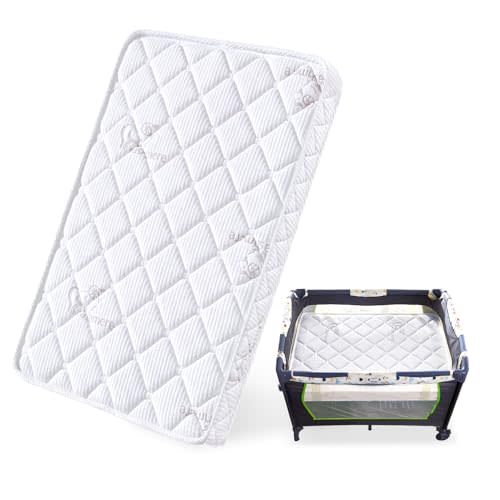 Feisaibaoly Pack and Play Mattress (38 “x26 ”x1.5),Skin Friendly Fabric, Soft, Breathable and Quiet, Provides Baby Friendly Support and Helps Healthy Spine Development,Pack and Play Topper.