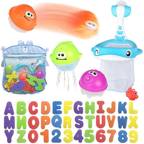 Baby Mold Free Foam Bath Toys with Organizer Bag for 1 2 3 4 5 Year Old