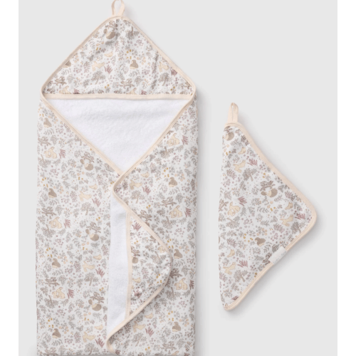Hooded Towel Set - Hedgehog Forest