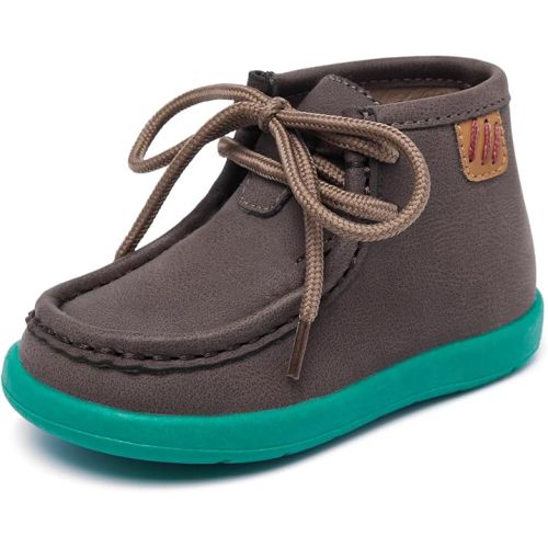 MORENDL Baby Boy & Girl Boots Infant First Walking Shoes Toddler Non-Slip Lace-Up Dress Shoes