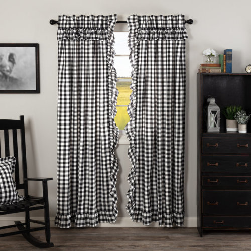 VHC Brands Annie Buffalo Check 100% Cotton Checkered Room Darkening Rod Pocket Curtain Panels & Reviews | Wayfair