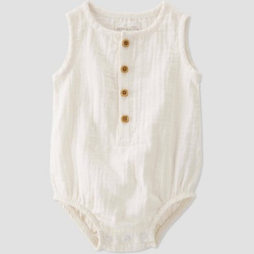 Little Planet by Carter's Organic Baby Gauze Bubble Jumpsuit, Color: White, Size: 6M