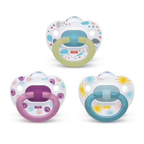 NUK Pacifier Assorted Size 0-6 months Value Pack - 3pk, Color: Girl