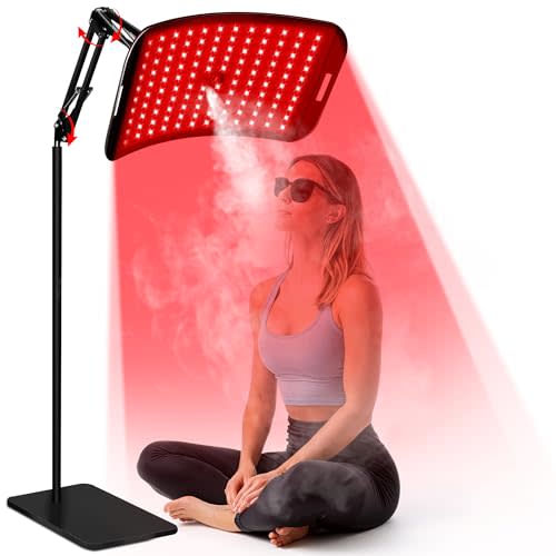 Red Light Therapy for Face and Body, Infrared Red Light Therapy Lamp with Stand, Atomization Function, 660nm Red Light & 850nm Infrared LED Light Therapy Device for Full Body Skin Care