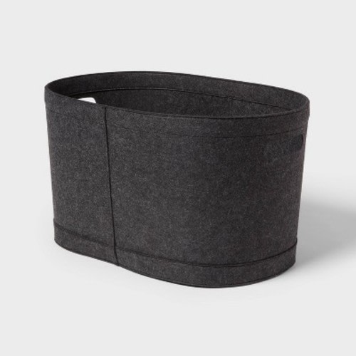 1.5bu Felt Laundry Basket Black - Brightroom™: Heavy Duty Clothes Basket, Polyester, 2 Handles, 3570 Volume