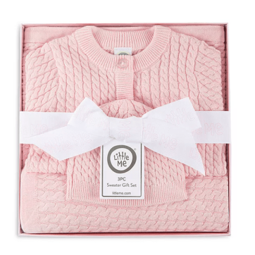Baby Cable Sweater, Hat & Blanket Gift Box
