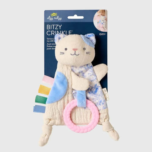 Itzy Ritzy - Bitzy Crinkle Sensory & Teether Toy - Kitty