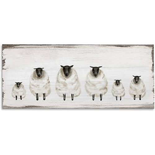 Stupell Industries Rustic Country Sheep Herd, Designed by Daphne Polselli, 24 x 10, Canvas Wall Art