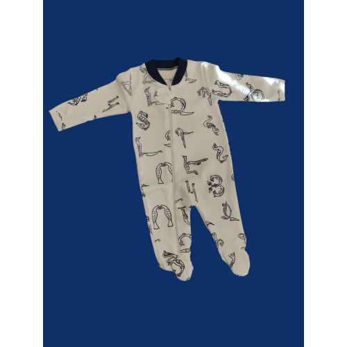Armenian alphabet footies with zipper