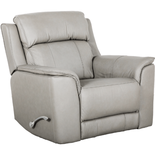 Colton Gray Leather Swivel Glider Recliner