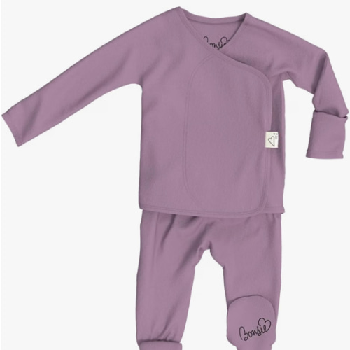 Bonsie Skin to Skin Babywear Footed Bodysuit - Purple Baby One Piece - Fig