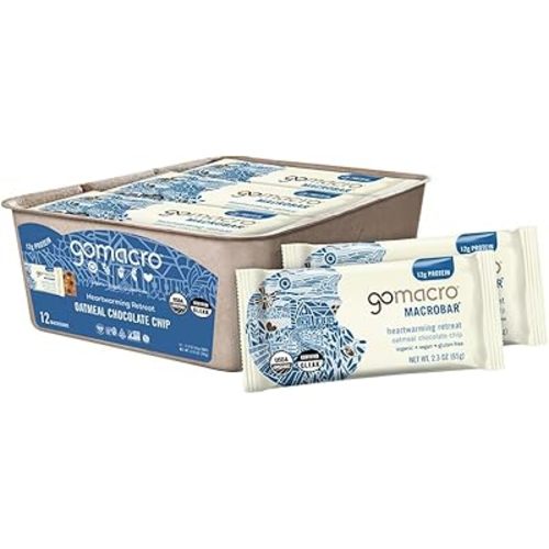 Gomacro, Nutrition Bar Oatmeal Chocolate Chip Organic 12 Count, 2.3 Ounce