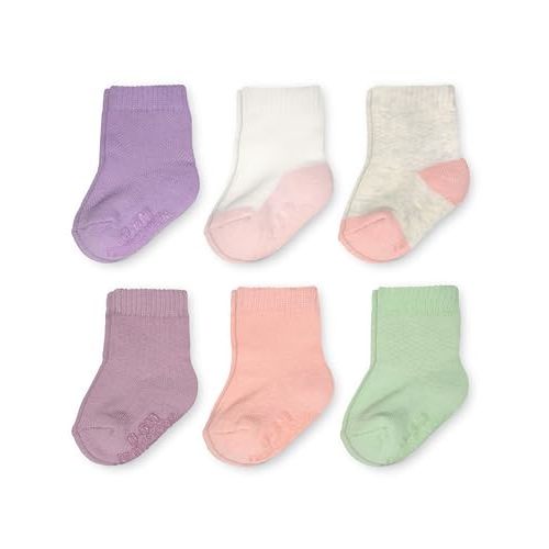 Fruit of the Loom All Weather Baby & Toddler Socks - Cotton Crew Socks with Grips for Boys, Girls and Unisex