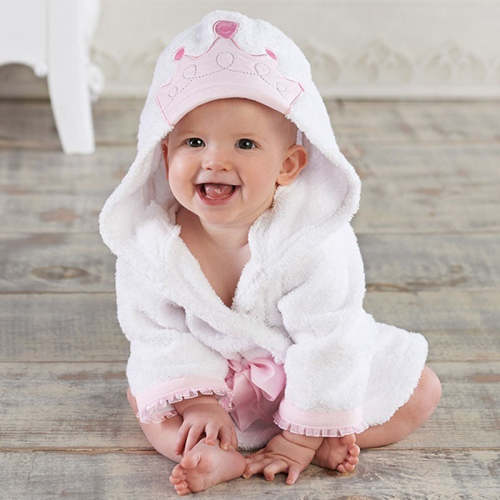 Annie and Charles Princess Baby Bathrobe in White | MEEMS – Meems