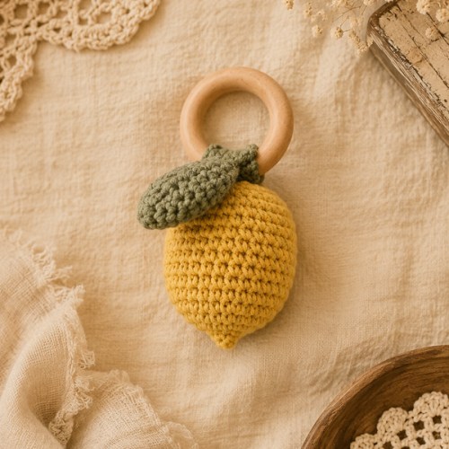 Little Lemon Crochet Rattle