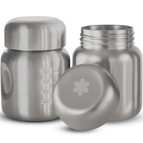 Pair of 2 Stainless Steel Breastmilk Pumping & Storage Bottle: 5+oz Breast Milk Bottle for Collection and Feeding, Leakproof, Dishwasher-Friendly, Fits w speCtra, Philips Avent, Cimilre
