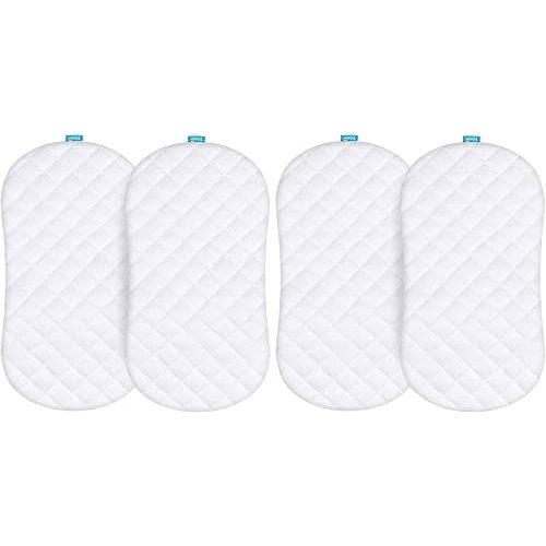 Bassinet Mattress Pad Cover Compatible with Halo BassiNest Swivel Sleeper, 4 Pack, Waterproof Quilted Ultra Soft Surface, Breathable and Easy Care