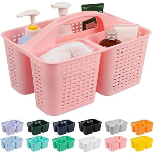 Tiawudi Portable Shower Caddy, Caddy Organizer with Handle, Plastic Shower Basket Hold Soap, Shampoo, Hair Supplies and Beauty Products, Cleaning Supplies Organizer for Home, Dorm, Shelf and Cabinet