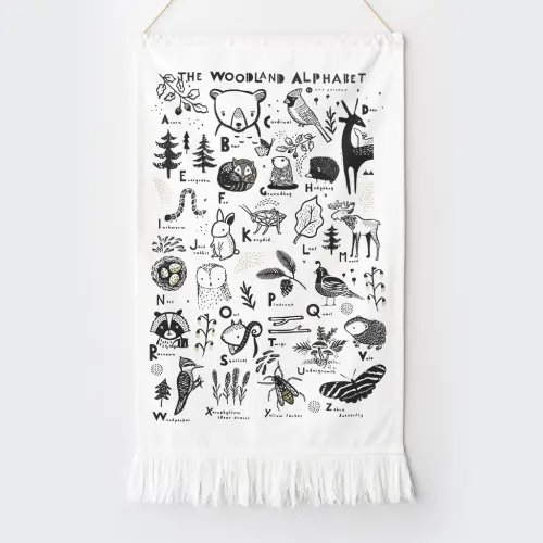 Woodland Alphabet Wall Tapestry
