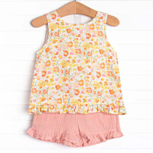 When the Sun Sets Muslin Short Set, Pink – Stitchy Fish