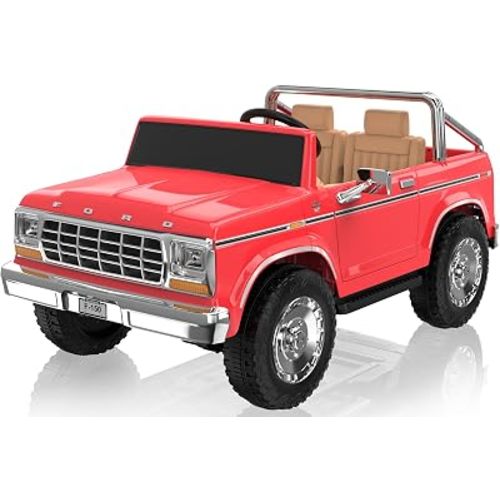 ANPABO Licensed Ford F-150 24V 2 Seater Ride on Car for Kids, Coral Red