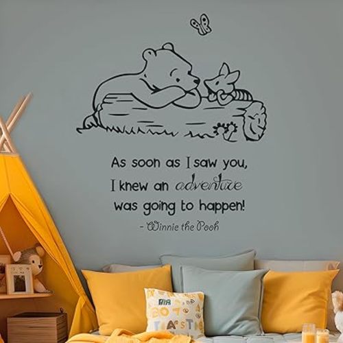 Winnie The Pooh Decor I Quote Vinyl for Baby Room Wall Decal I Nursery Wall Decal for Baby Boy & Girl Decoration I Stickers for Kids I Multiple Size Options (Wide 20" x 24" Height)