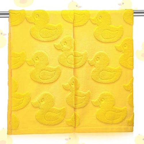 2 Pcs Rubber Duck Hand Towels Yellow Duck Bathroom Decoration Jacquard Weave 100% Cotton Absorbent Dish Bath Towels for Bathroom Kitchen Decor Preppy Gift