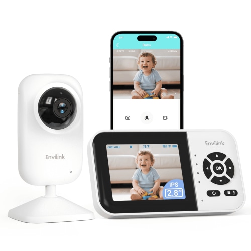 Baby Monitor with Camera and Audio, Video Baby Monitor WiFi Night Vision, 2.8" LCD Screen Baby Camera VOX Mode Alarm and 1200ft Long Range