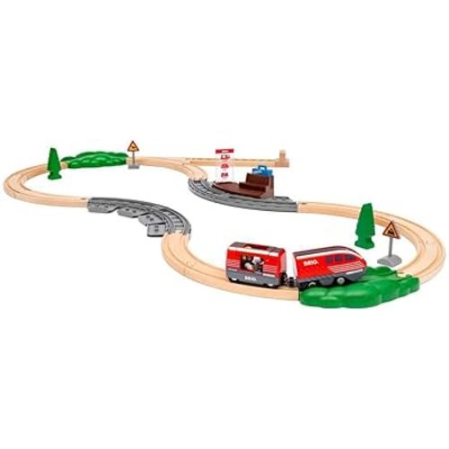 BRIO World – 36102 Pull Back Train Set | Toy Train Set for Kids Aged 3 Years Up