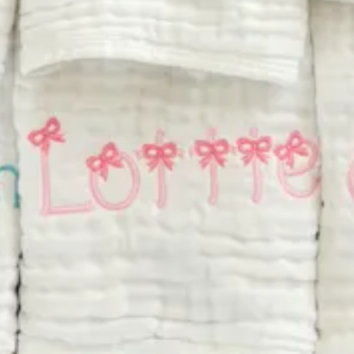 Andie Bow Embroidered Burb Cloth