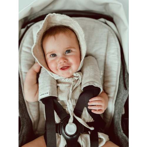 BUGABOO FOX/KANGAROO REVERSIBLE PRAM LINER – READY TO SHIP – SAND STRIPE / NATURAL LINEN