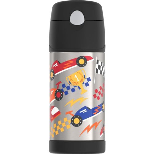 THERMOS FUNTAINER Water Bottle with Straw, 12oz, Hot Rods