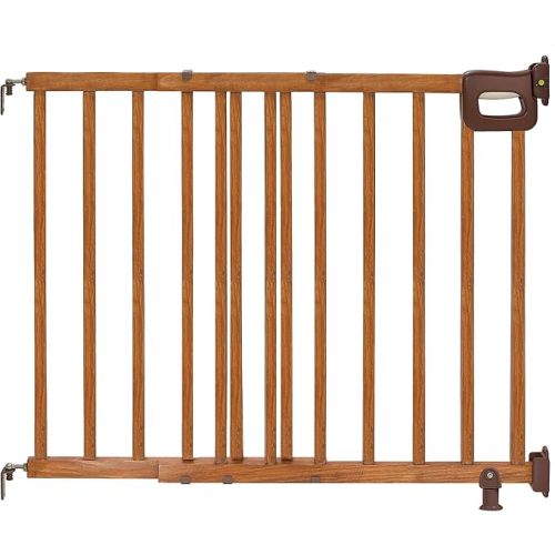 Ingenuity The Stairway 48W Series, 30'-48' Wide, 32" Tall, Baby Gate for Stairs with Door, Wood Safety Gate for Doorways and Stairways - Oak Wood