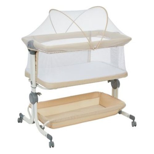 Baby Bassinet 3-in-1 Bedside Sleeper with Mosquito Net & 6-Height Adjustable Design for Newborn Safety & Comfort