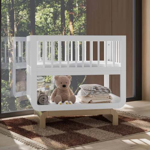 Santorini Convertible Bassinet and Toy Box - White/Driftwood