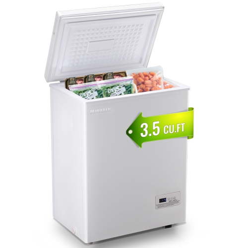 DEMULLER 3.5 Cu. ft Chest Freezer Deep Freezers with Top Open Door Freestanding White