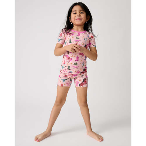 Pink Rancher Roundup Two-Piece Short Sleeve & Shorts Pajama Set | Little Sleepies