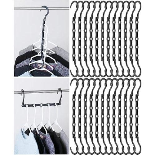 Mr. Pen- Bulk Space Saving Hangers for Clothes, 24 pcs, 5 Slots, Plastic