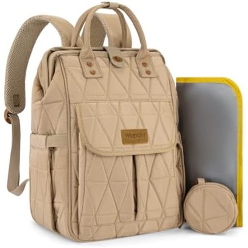 Montana West Wrangler Diaper Bag Backpack Baby Essentials Bag Quilted Travel Backpacks with Insulated Pockets, Portable Changing Pad, Stroller Straps, Pacifier Case