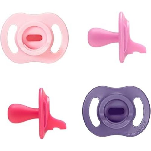 Tommee Tippee Ultra-Light StayPut Pacifier, One-Piece Silicone Design, 18-36m, 4 Pack