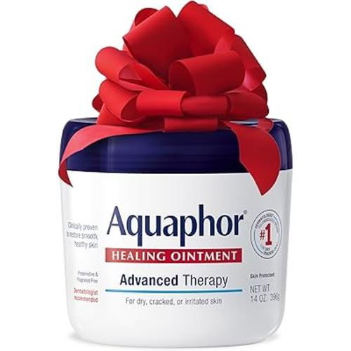 Aquaphor Healing Ointment, Advanced Therapy Skin Protectant, Multi-Purpose Healing Ointment and Body Moisturizer, Holiday Gifts for Self Care, 14 Oz Jar