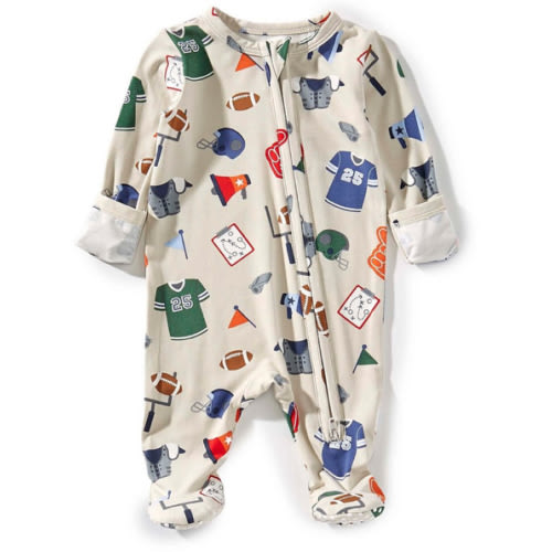 Angel Dear Baby Boys Long Sleeve Game Day 2-Way Zipper Footed Footie | Dillard's